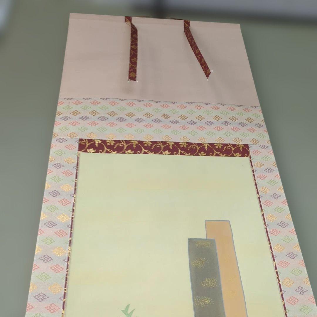 掛け軸　ひな祭り　お雛様　掛軸　立雛　雛道具　木箱入　桃の節句