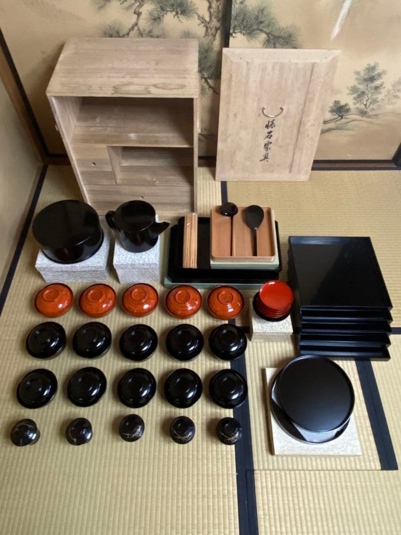 茶道具　懐石道具一式　新品未使用品　木製　本漆
