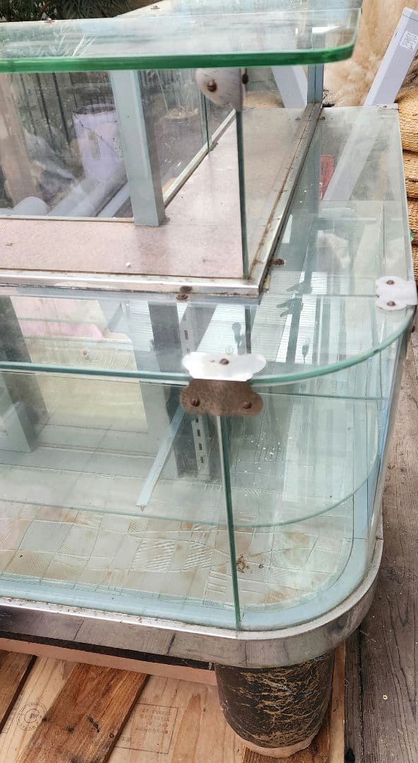 ショーケース　L字　Ｒガラス　タバコ屋ガラスケース