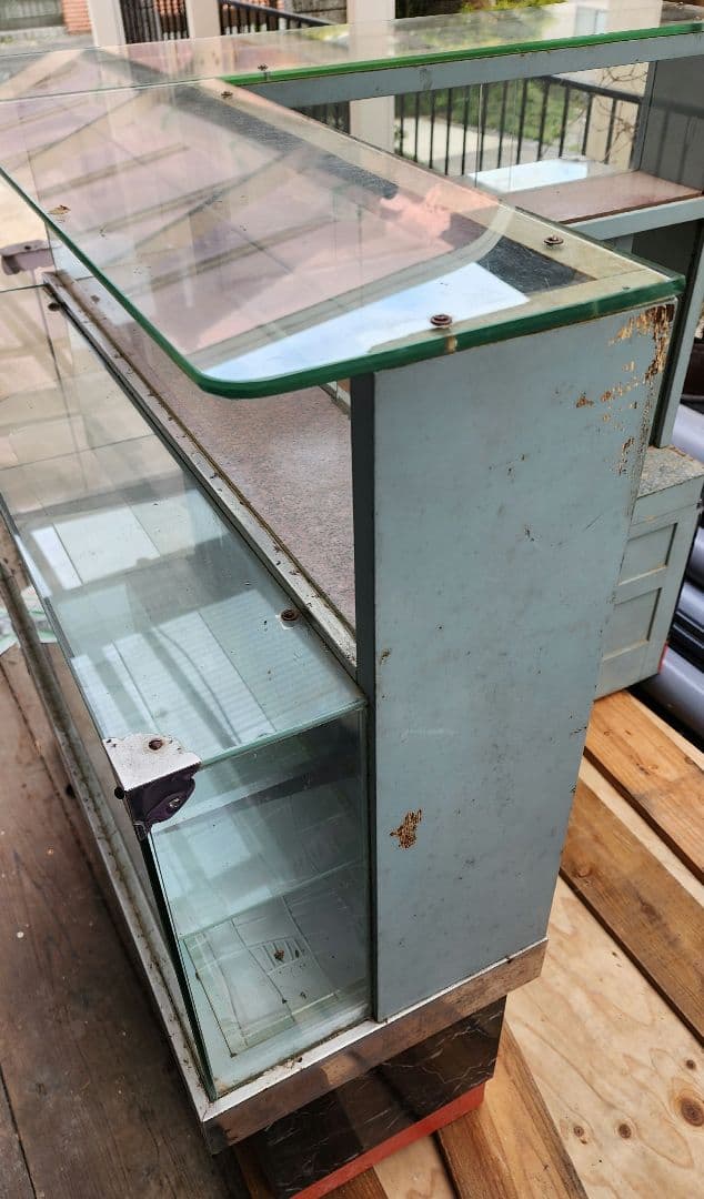 ショーケース　L字　Ｒガラス　タバコ屋ガラスケース