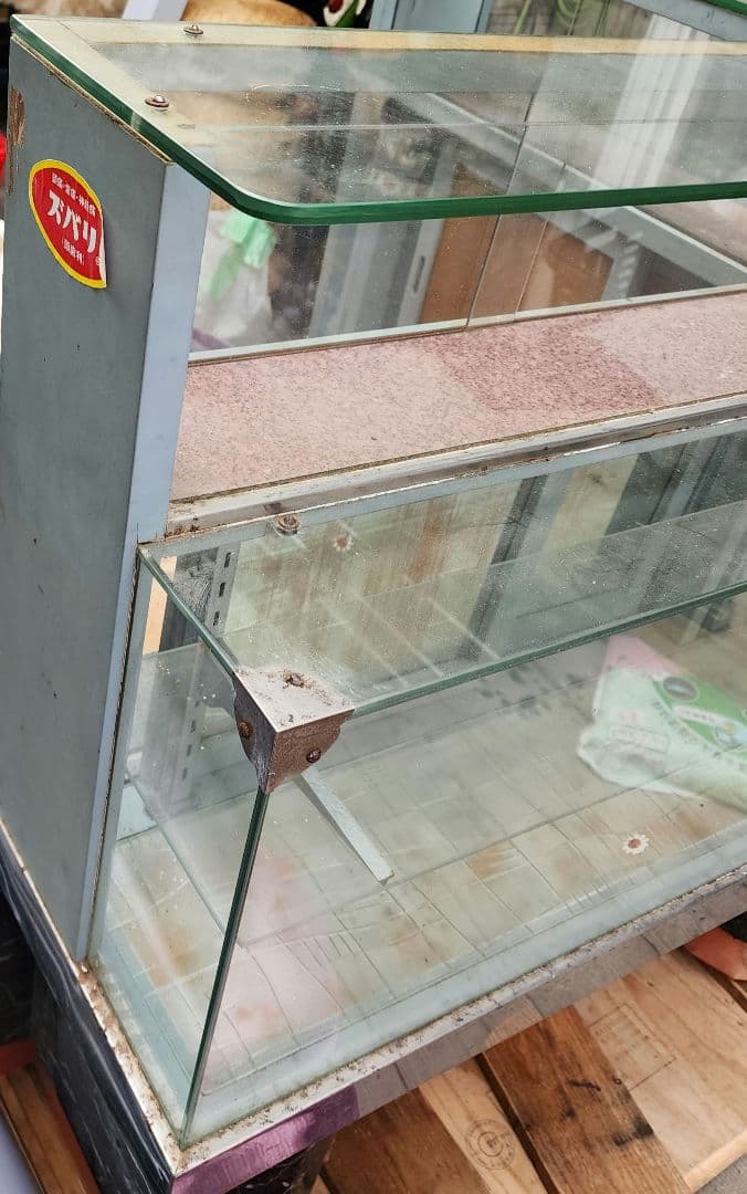 ショーケース　L字　Ｒガラス　タバコ屋ガラスケース