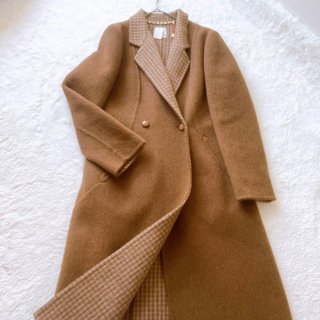 PIACENZA ピアチェンツァアルパカ　 Ａライン　ロングコート キャメル色