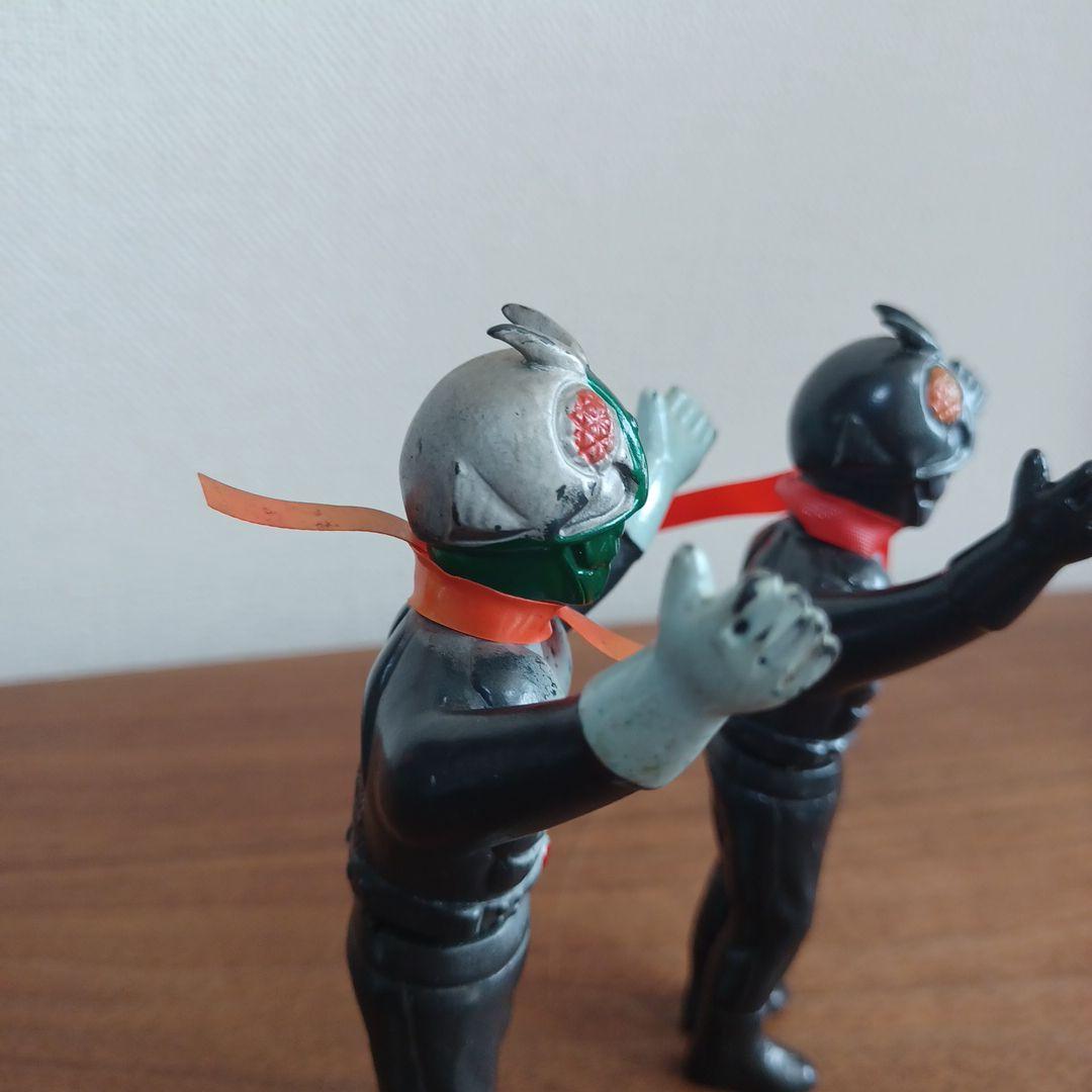 当時ものバンダイ「仮面ライダー」ミニソフビフィギュア2体セット