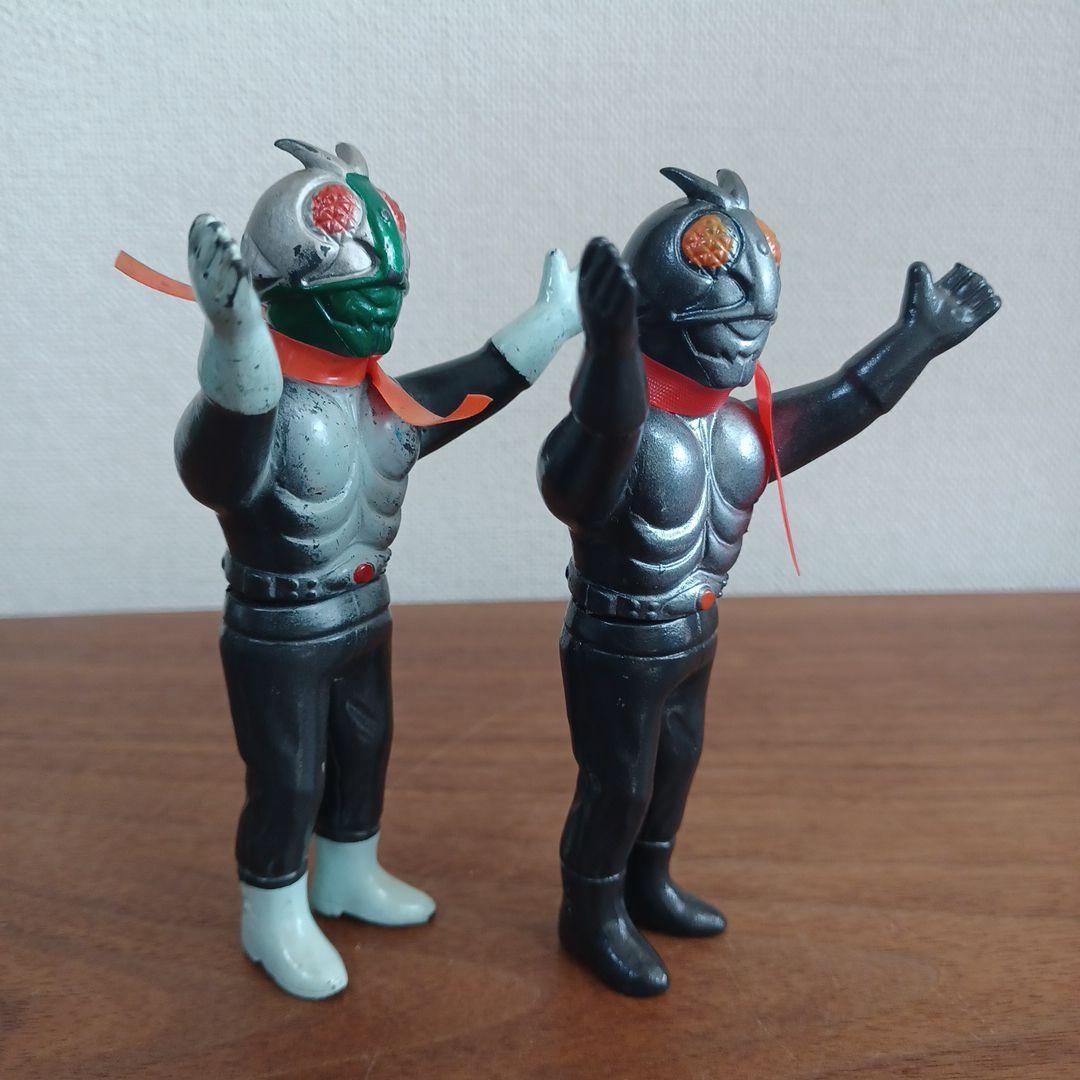 当時ものバンダイ「仮面ライダー」ミニソフビフィギュア2体セット