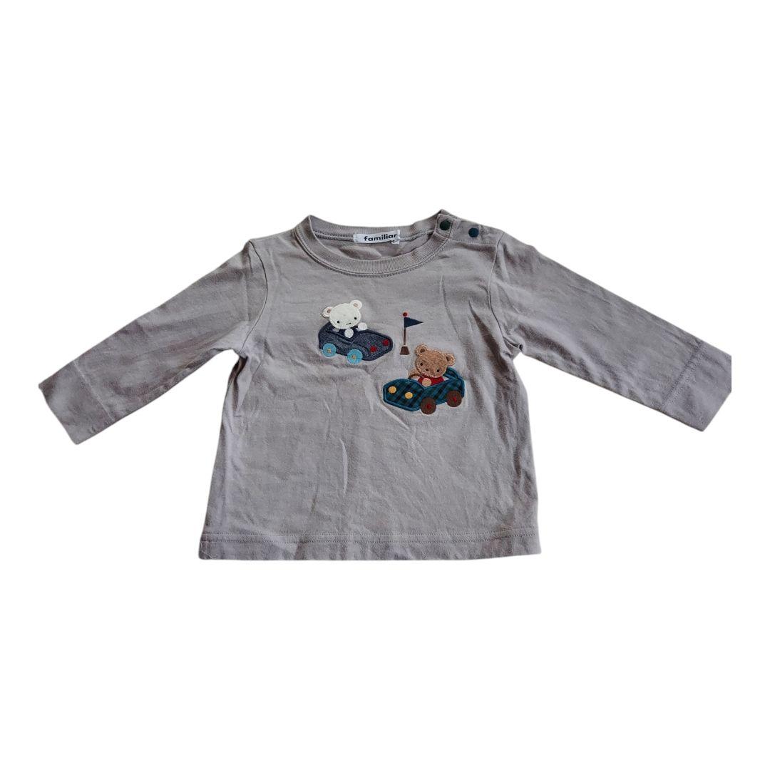 【ファミリア familiar】現行品 長袖 Tシャツ 80cm 2枚セット