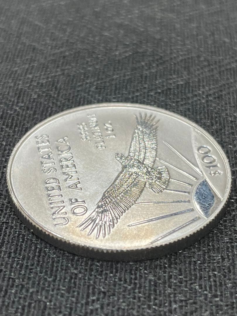 2001年　アメリカ 純プラチナ 自由の女神像 リバティ イーグル　