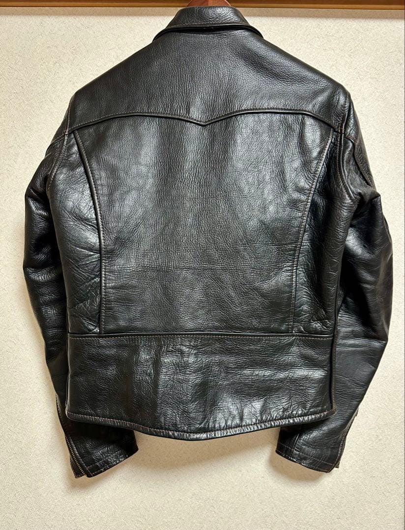 STANDARD MOTORCYCLE LEATHERS 38 茶芯ブラック