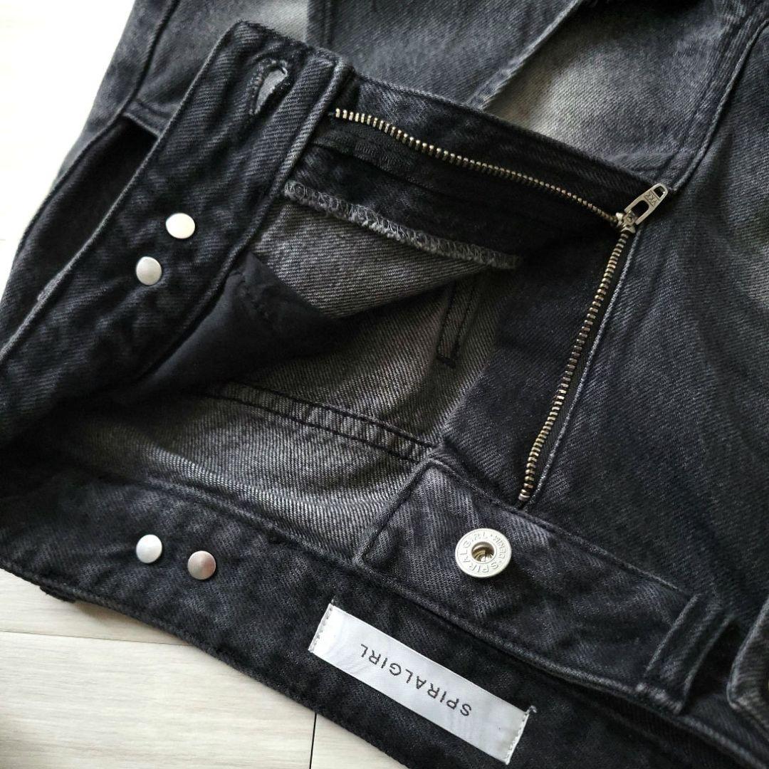 スパイラルガール 2WAYカーゴオーバーダイデニム ブラックデニム