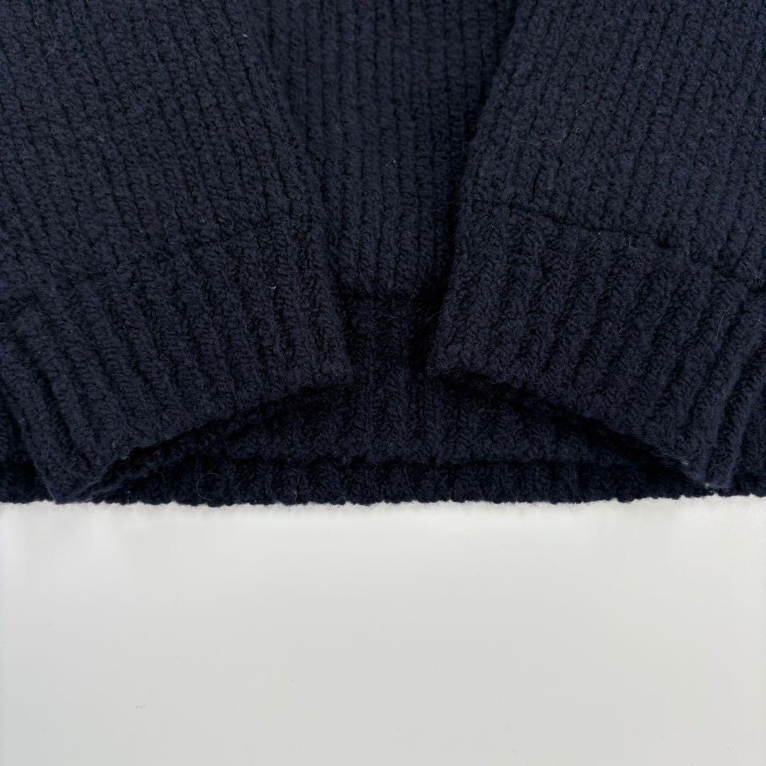 美品　WAAC ワック ニット 裏地付き ウール ネイビー M相当 775ゴルフ