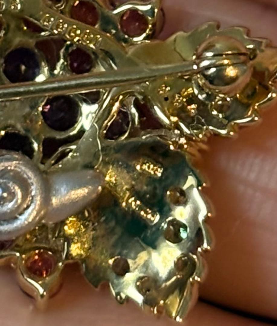 K18YGWG マルチカラー　ブローチ　新品未使用