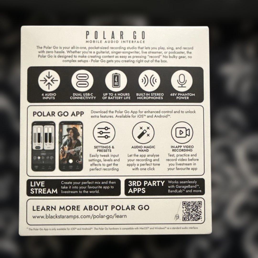 Polar Go オーディオインターフェース +48Vマイク内蔵 ブラックスター