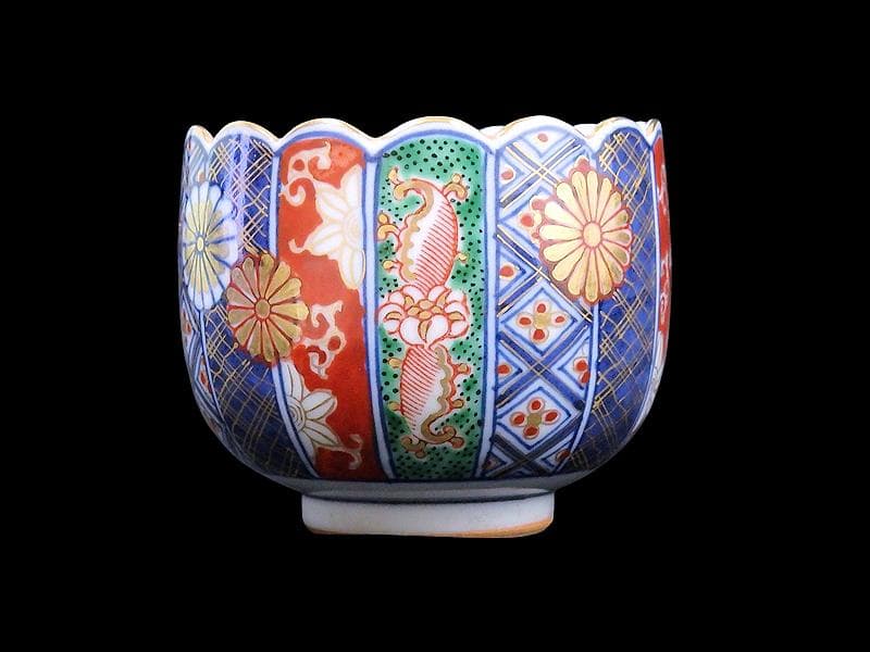 大聖寺伊万里　金襴手　菊花紋の図 　向付　D547AS-fbta