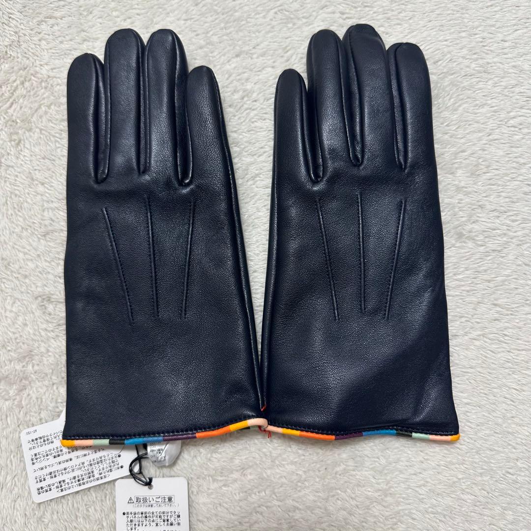 未使用品　Paul Smith ポールスミス　手袋　グローブ　レザー　ストライプ