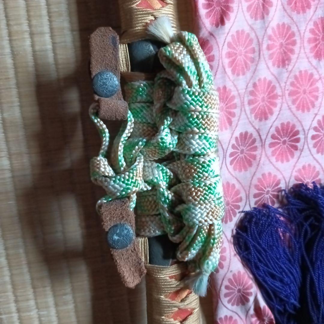 高級模擬家紋入伝統的な鞘付き古いレトロアンティーク袋付ヴィンテージ飾り置物