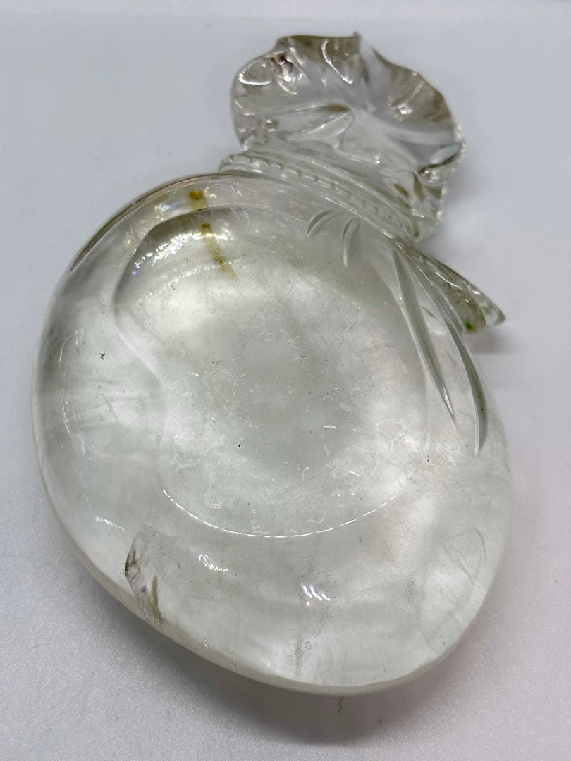 #伝統工芸士　保山作　水晶彫刻 布袋像 台座付き