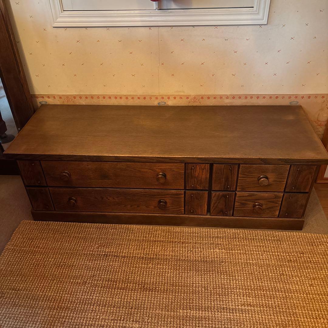 ダークブラウンキャビネット 6引き出し　たのメル便、送料込み