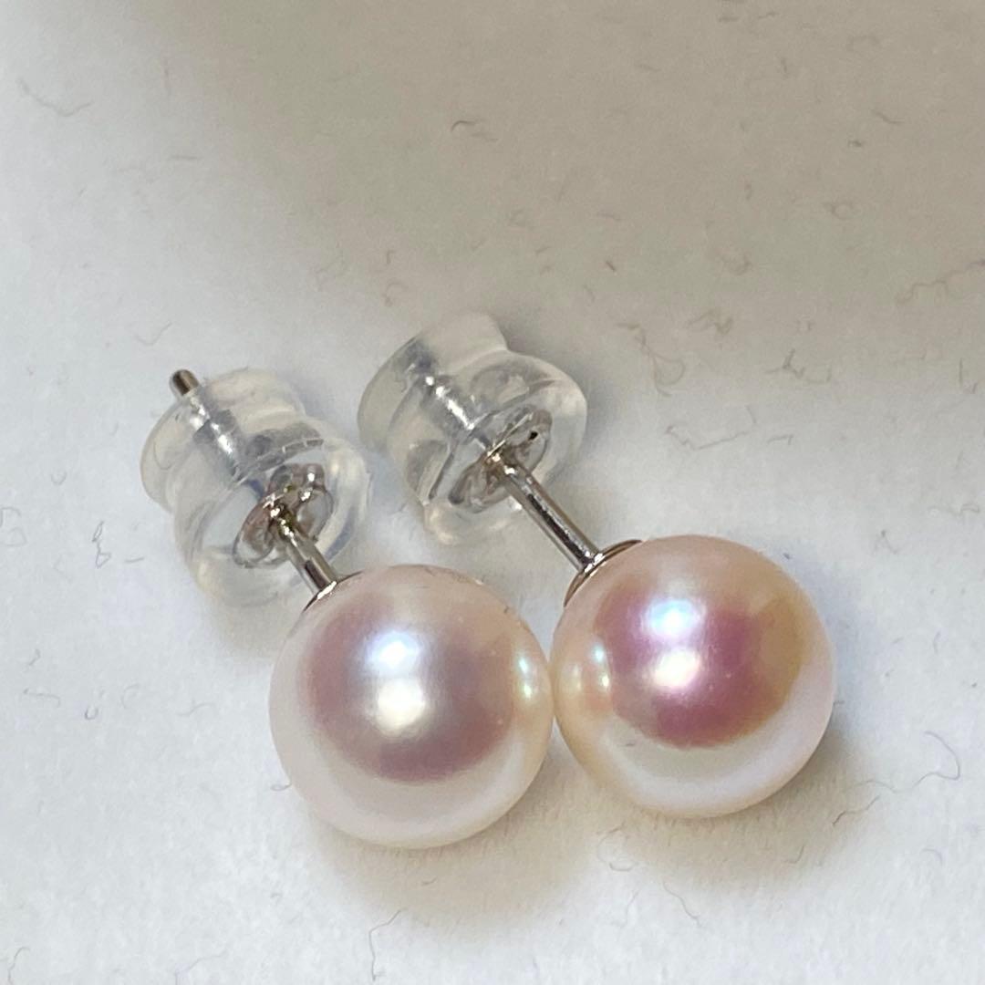 ピカチュウさま専用【ピンク・花珠】あこや真珠　パールピアス　最高級7.8ミリ
