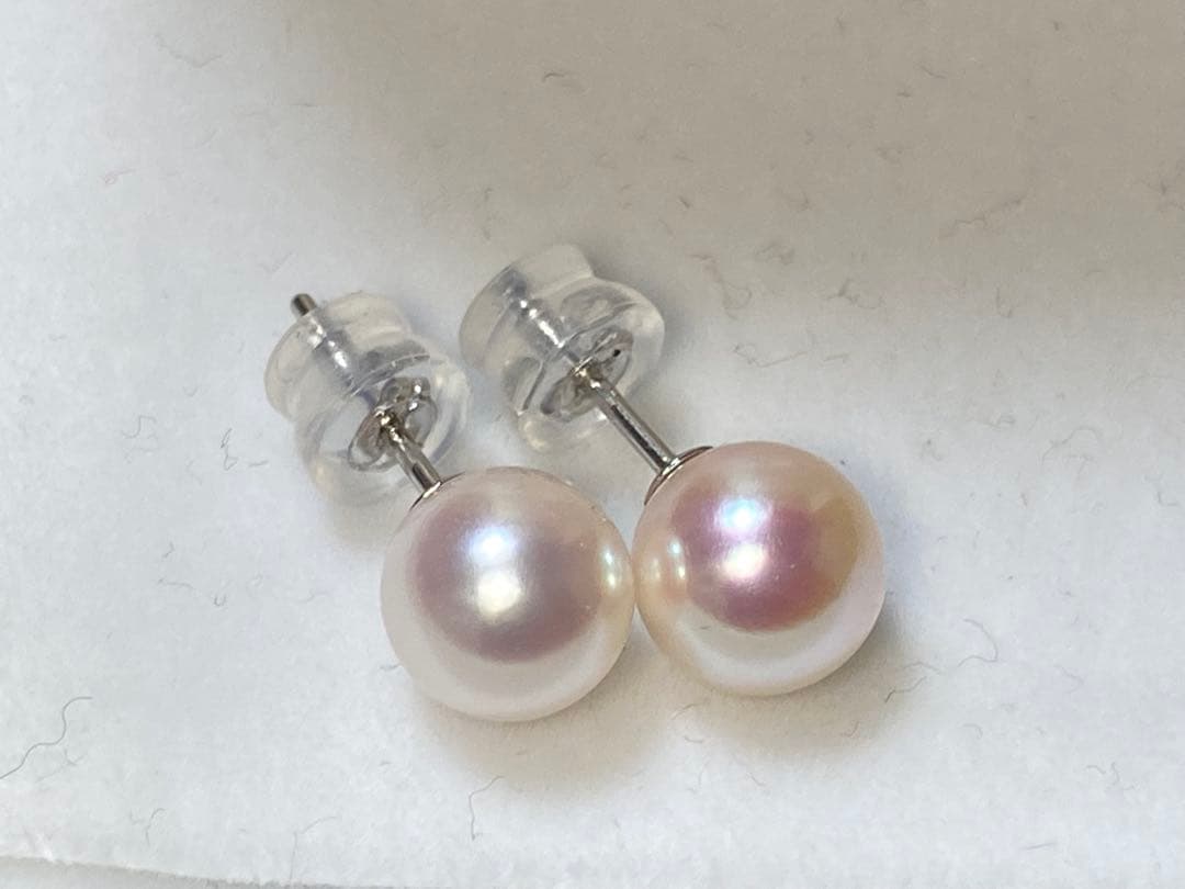 ピカチュウさま専用【ピンク・花珠】あこや真珠　パールピアス　最高級7.8ミリ