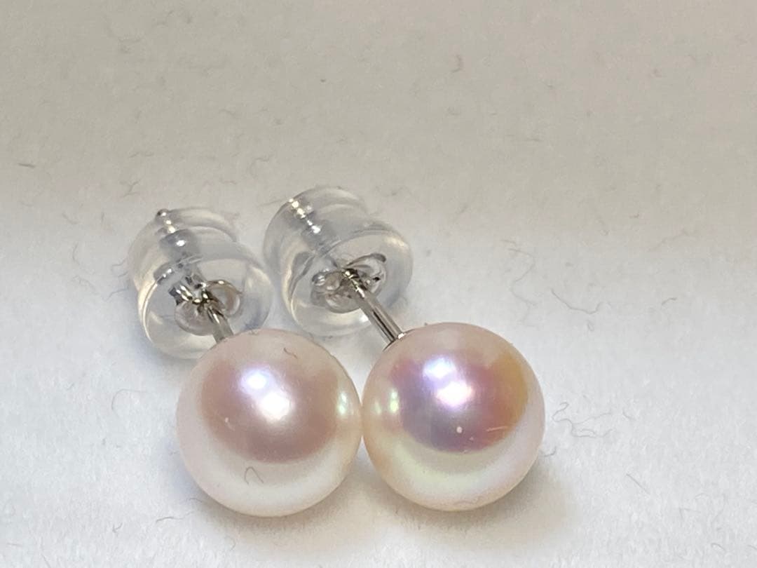 ピカチュウさま専用【ピンク・花珠】あこや真珠　パールピアス　最高級7.8ミリ