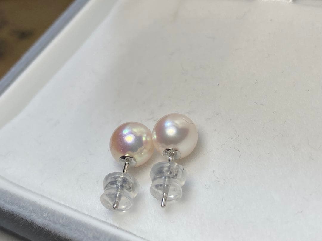 ピカチュウさま専用【ピンク・花珠】あこや真珠　パールピアス　最高級7.8ミリ