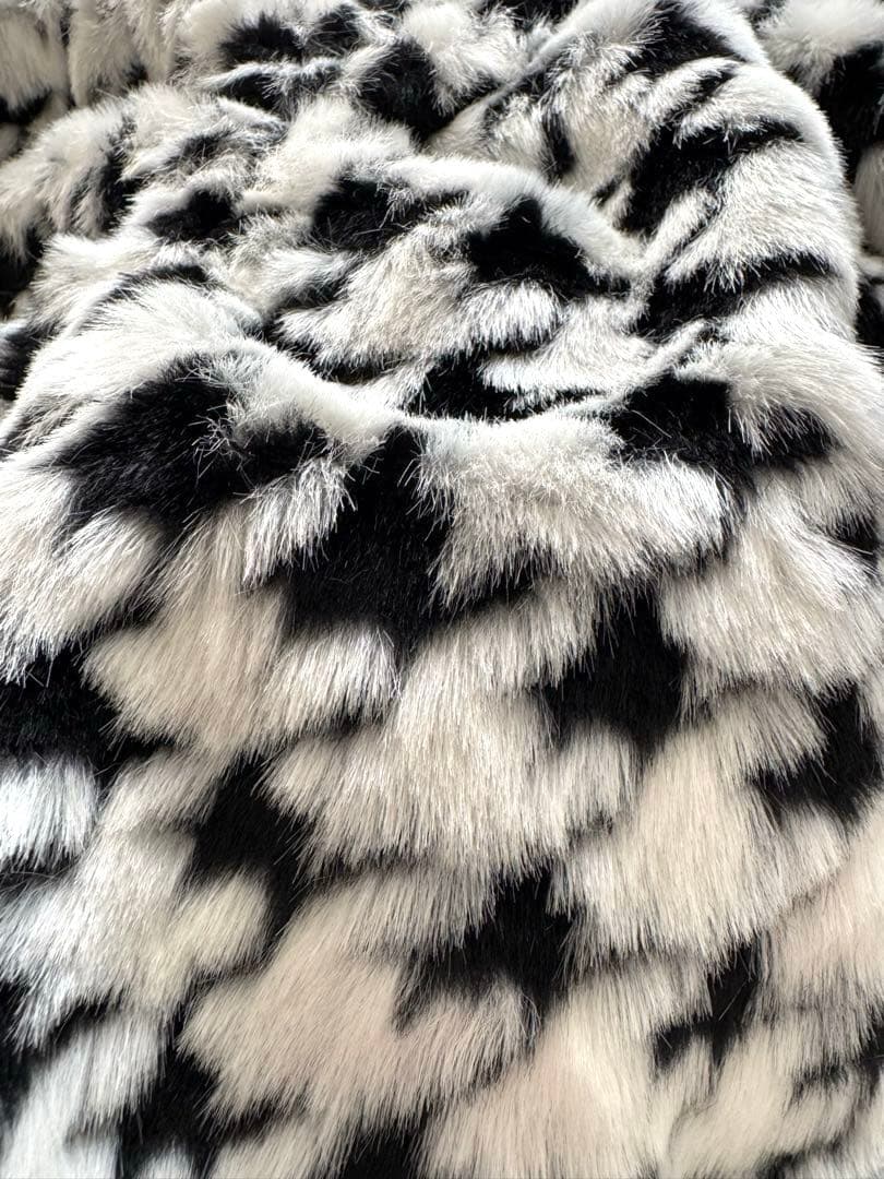 ★新品★ふわふわ暖か♪千鳥格子柄 ファースリング ドッグキャリー 斜め掛け