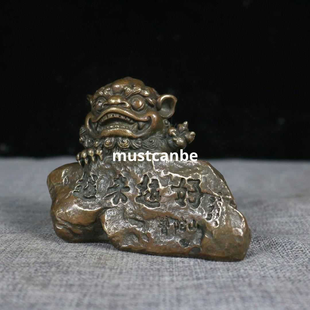 銅器 獅子 客間 玄関 店 装飾 茶道茶寵 工芸品 置物 寓意美しいです