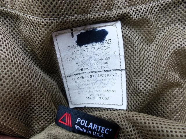 米軍実物　ポーラテックフリースジャケット　S-R　コヨーテ ECWCS　134