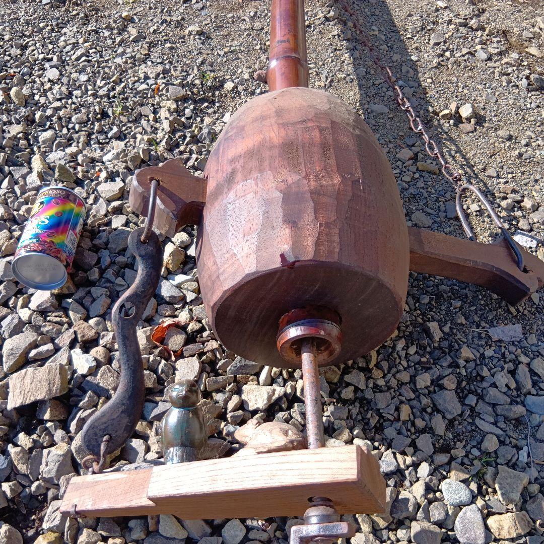 自在鉤　時代物自在鉤　木製自在鉤 火鉢自在鉤　副招き小槌自在駒