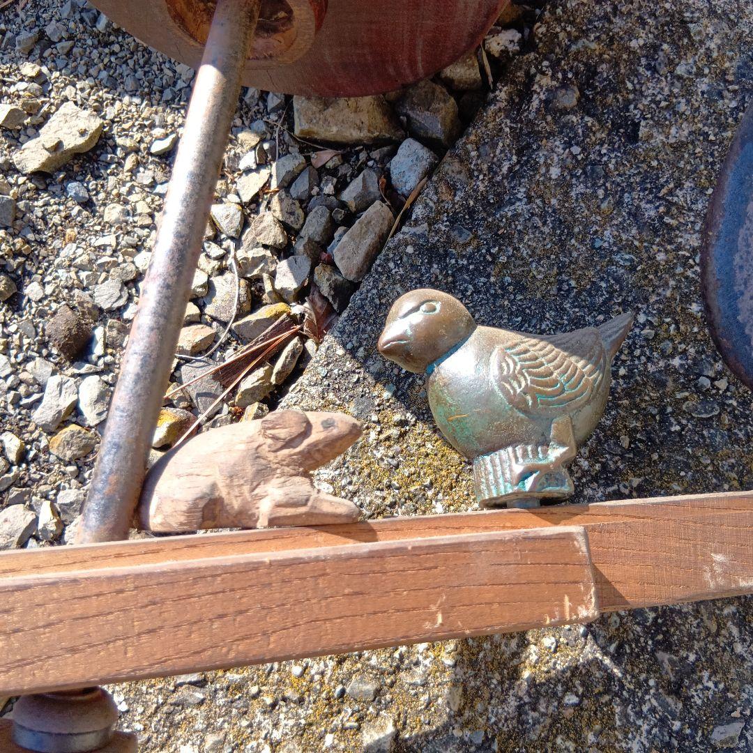 自在鉤　時代物自在鉤　木製自在鉤 火鉢自在鉤　副招き小槌自在駒