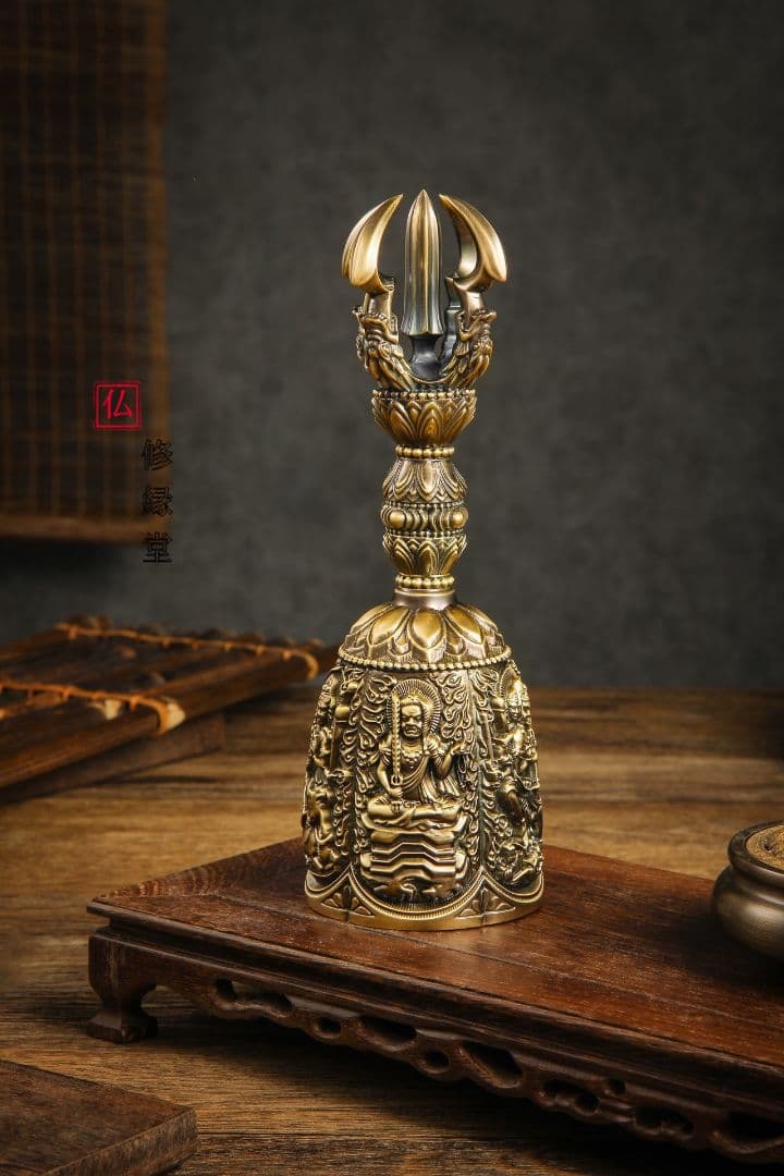 【修縁堂】真言宗 密教法具五大明王金剛盤 金剛五鈷杵 三鈷杵 独鈷杵 五点セット