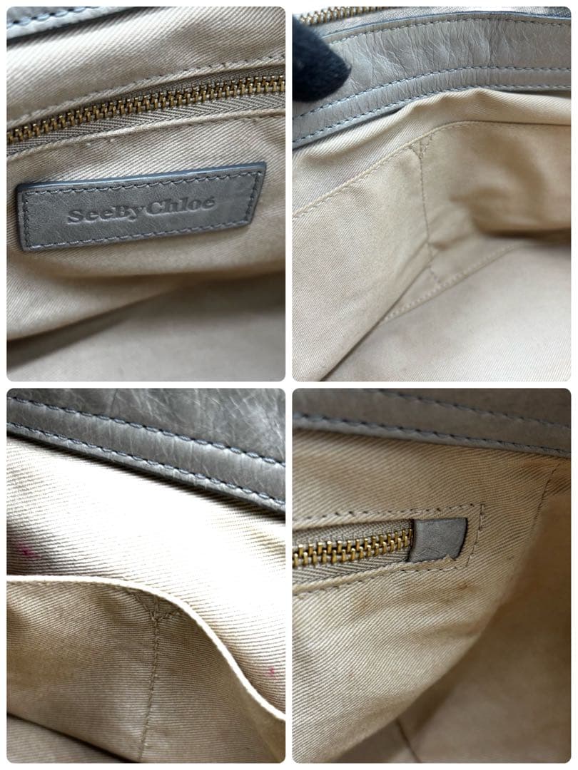 【ヴィンテージ】シーバイクロエ　2way ショルダーバッグ　ハンド　ロゴ金具