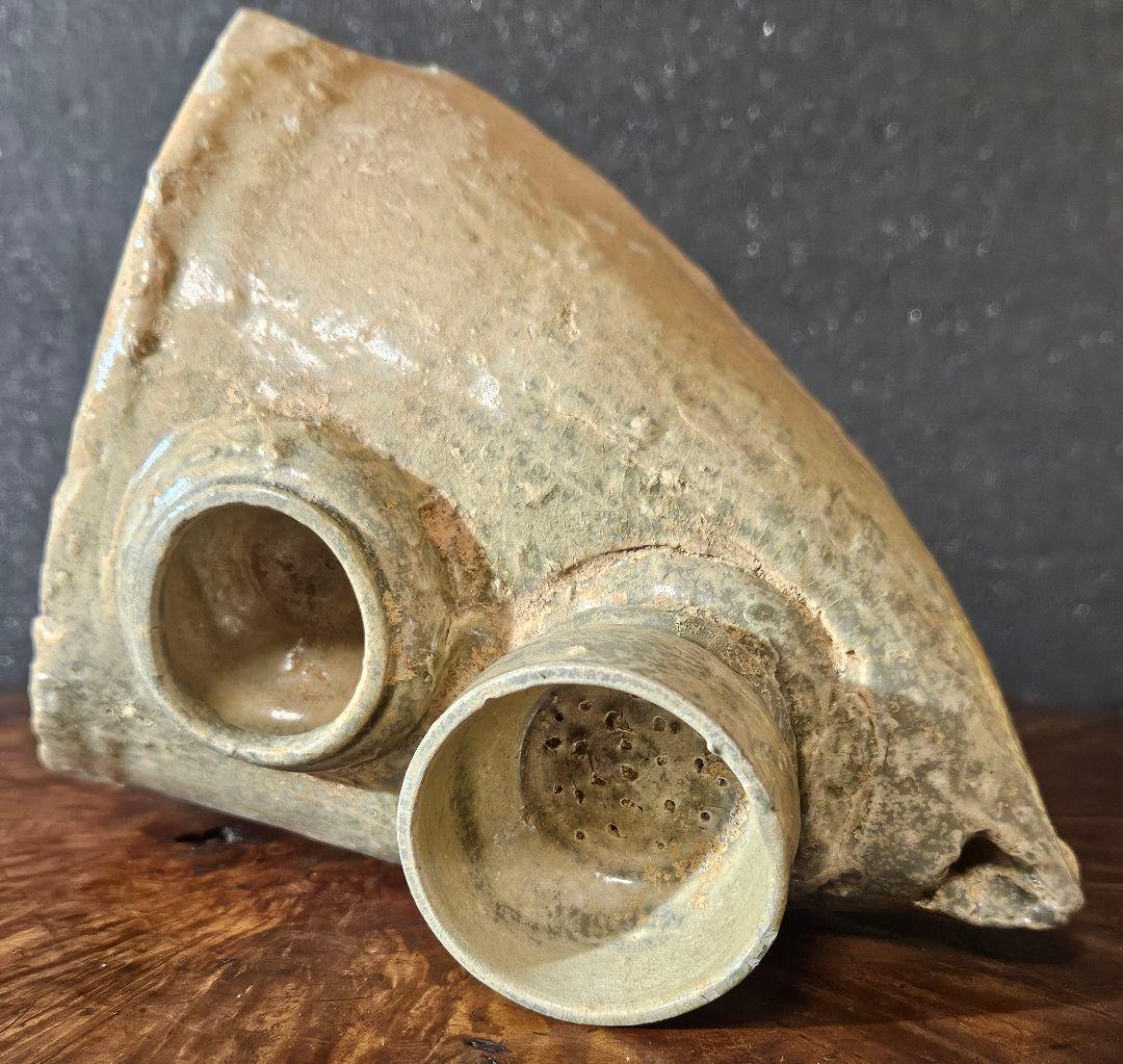 中国古代陶磁器　発掘品　漢時代　舟形 カマド形　オブジェ　花入れ　祭器