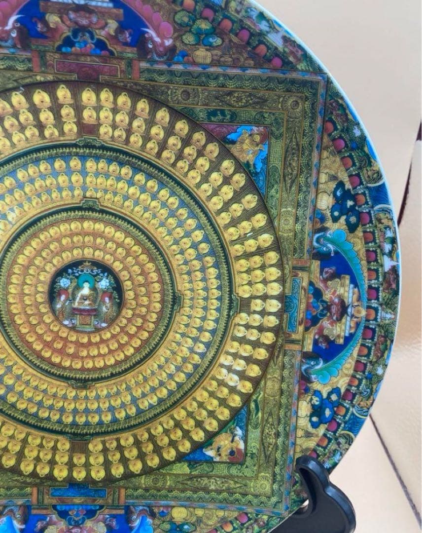 中国古美術・骨董品・旧蔵粉彩陶芸　大清乾隆年製萬佛彩飾皿・置物・茶道具・極細工