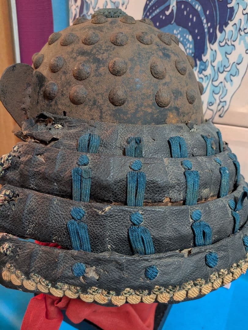 戦国時代極稀少博物館級１４６７〜１５６８年頃尾長巴御家紋前立武将厳星兜時代本歌兜