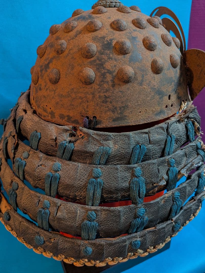 戦国時代極稀少博物館級１４６７〜１５６８年頃尾長巴御家紋前立武将厳星兜時代本歌兜