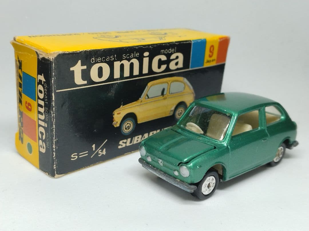 トミカ 9 スバル R2 緑 白シート 黒箱 緑色指定箱 日本製 レアモデル