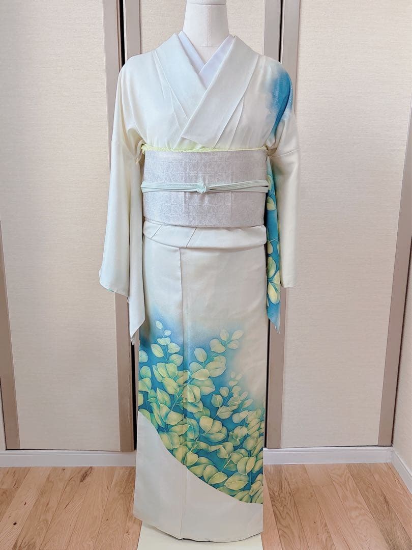 訪問着　フルセット　裄66 友禅　正絹　卒業式　入学式　結婚式　M L 袋帯