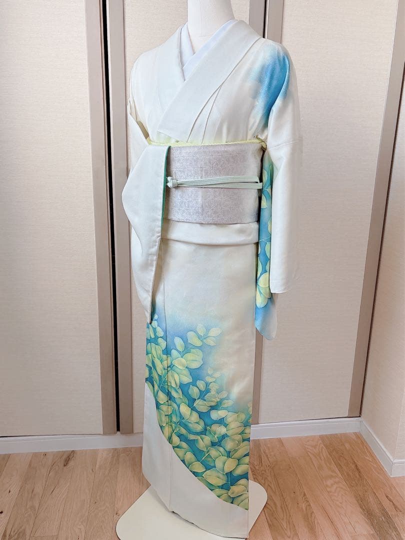 訪問着　フルセット　裄66 友禅　正絹　卒業式　入学式　結婚式　M L 袋帯