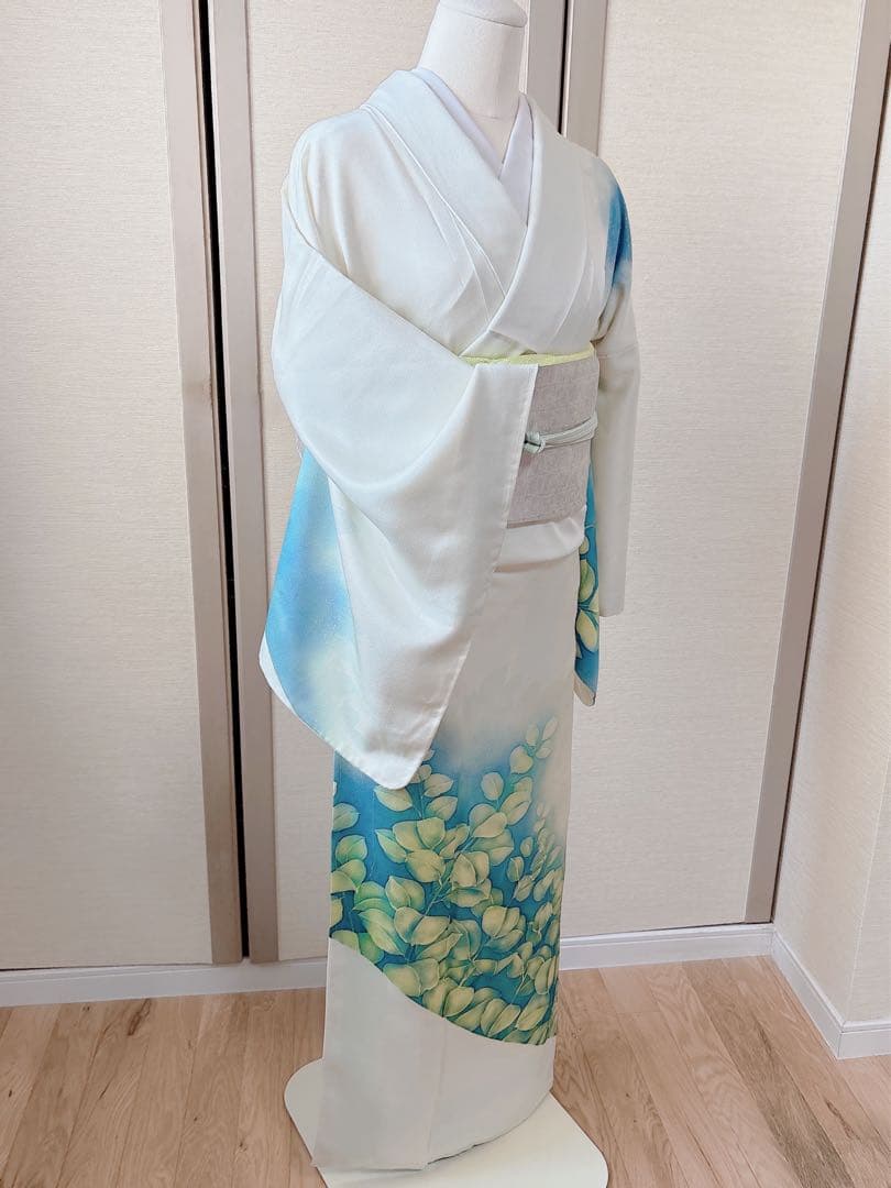 訪問着　フルセット　裄66 友禅　正絹　卒業式　入学式　結婚式　M L 袋帯