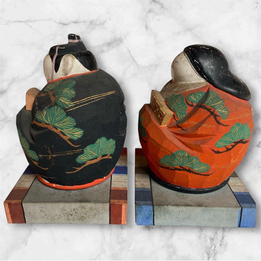 希少✨ 平安 永田一行　木彫有職 お雛様　人形　木製　置物　縁起物　骨董品