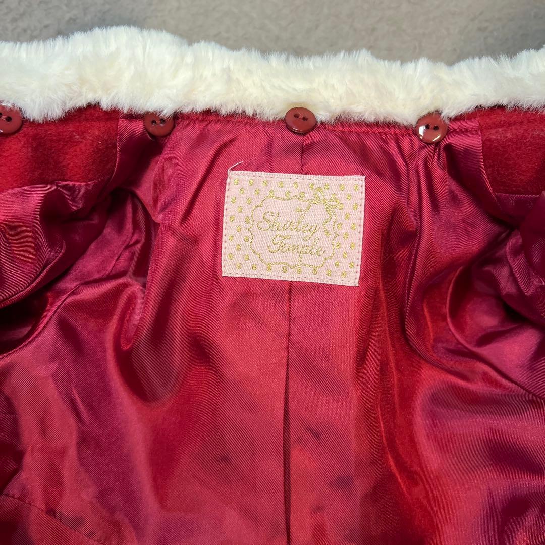 シャーリーテンプル　ラッピングリボンウールコート　赤　80cm-90cm 超美品