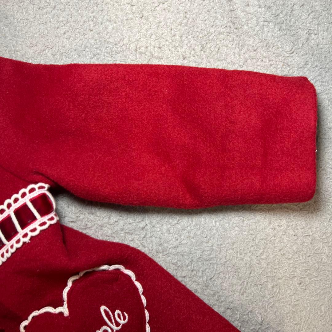 シャーリーテンプル　ラッピングリボンウールコート　赤　80cm-90cm 超美品