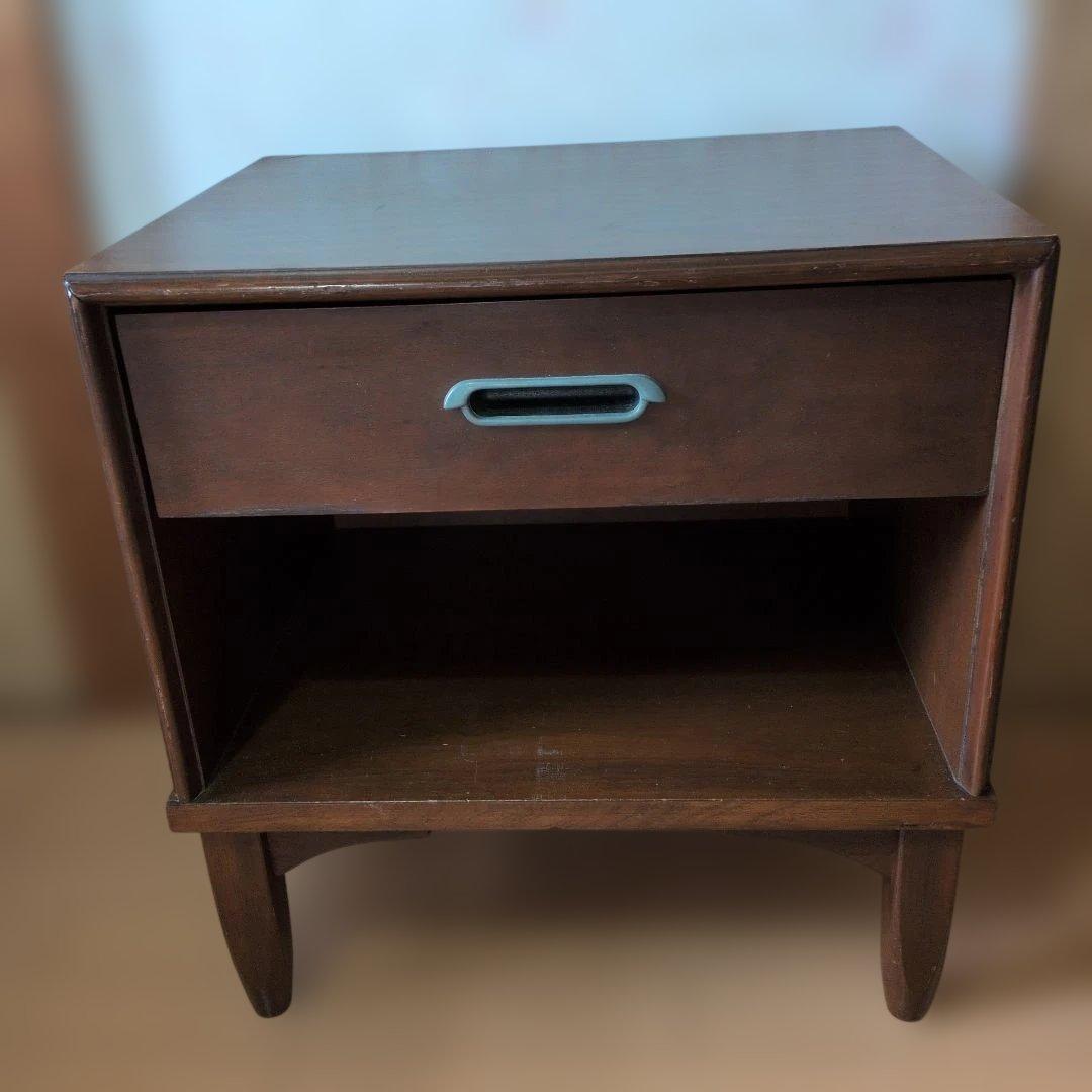 USA米軍放出家具ドレクセル サイドテーブル 引き出し付き