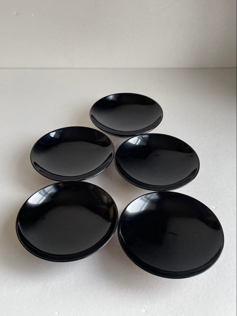 ②木製漆器　讃岐彫　昇斎作　蒟醤　吸物椀5客　　　　蓋付き椀　お椀