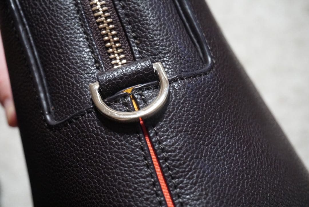 ダークブラウン レザー ビジネスバッグ