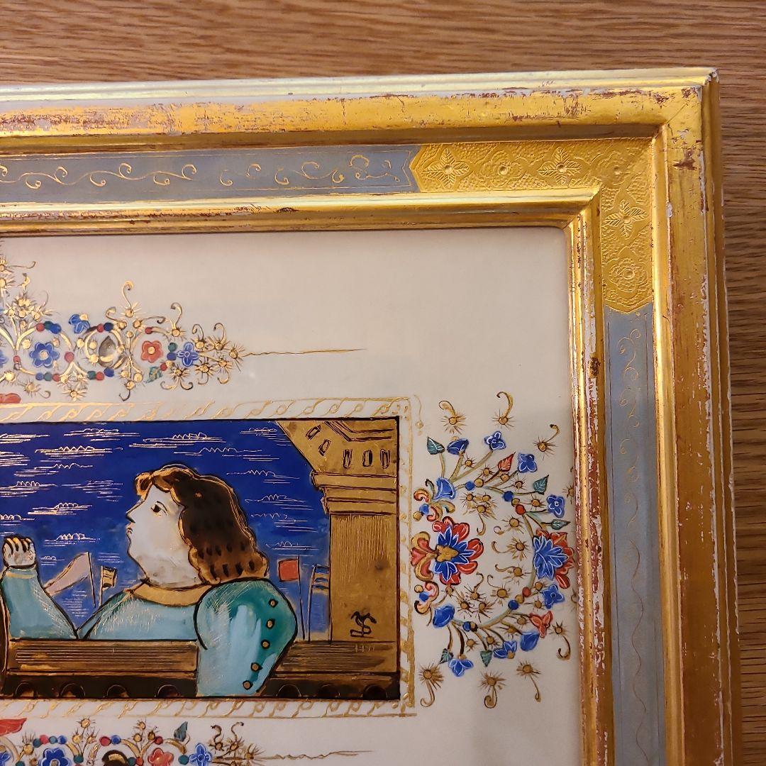 瀬本容子「真夏の夜の夢 祝典」ガラス絵 羊皮紙絵