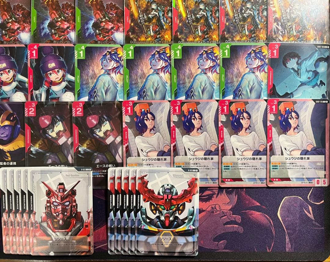 ガンダムカードゲーム　構築済デッキ ジークアクス　赤緑　GQuuuuuuX