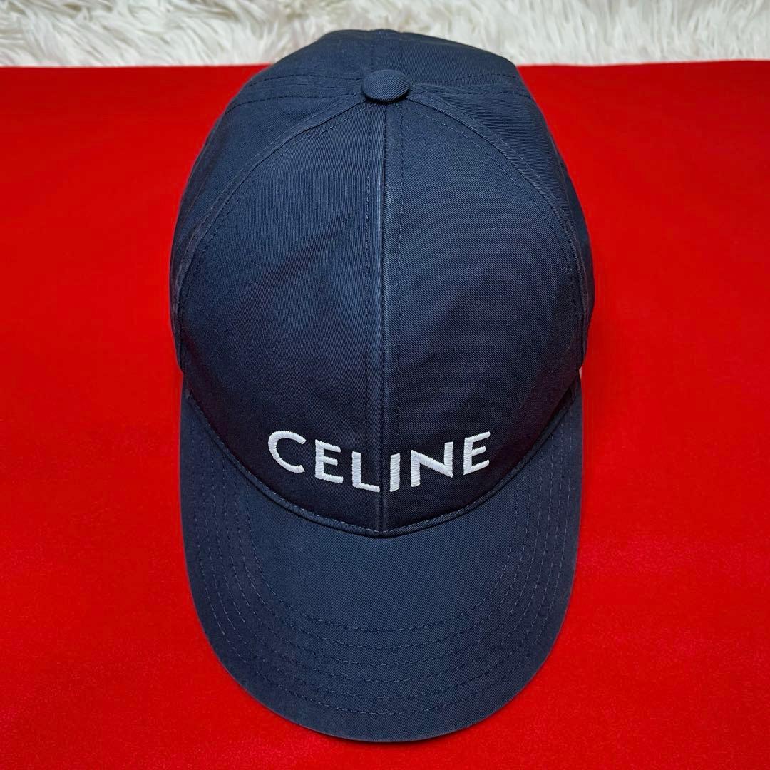 CELINE セリーヌ ロゴ ベースボールキャップ ネイビー