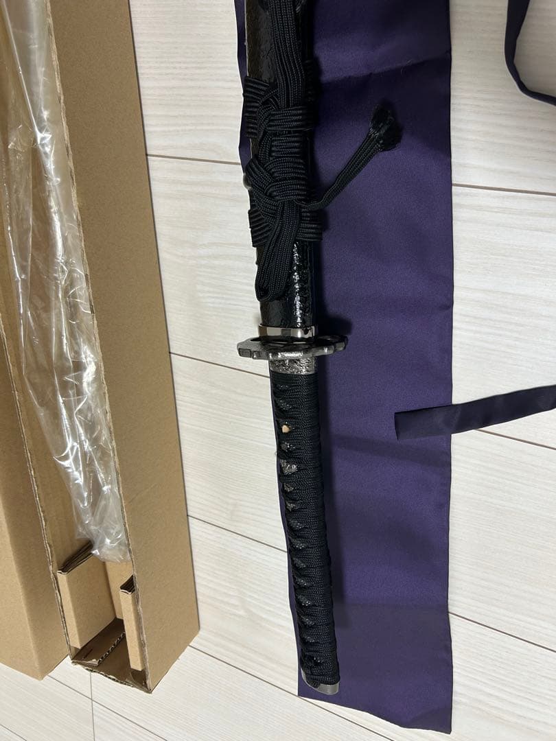 お濃 拵え 中刀 模造刀 美術刀　新品未使用　送料無料　黒　金属刃