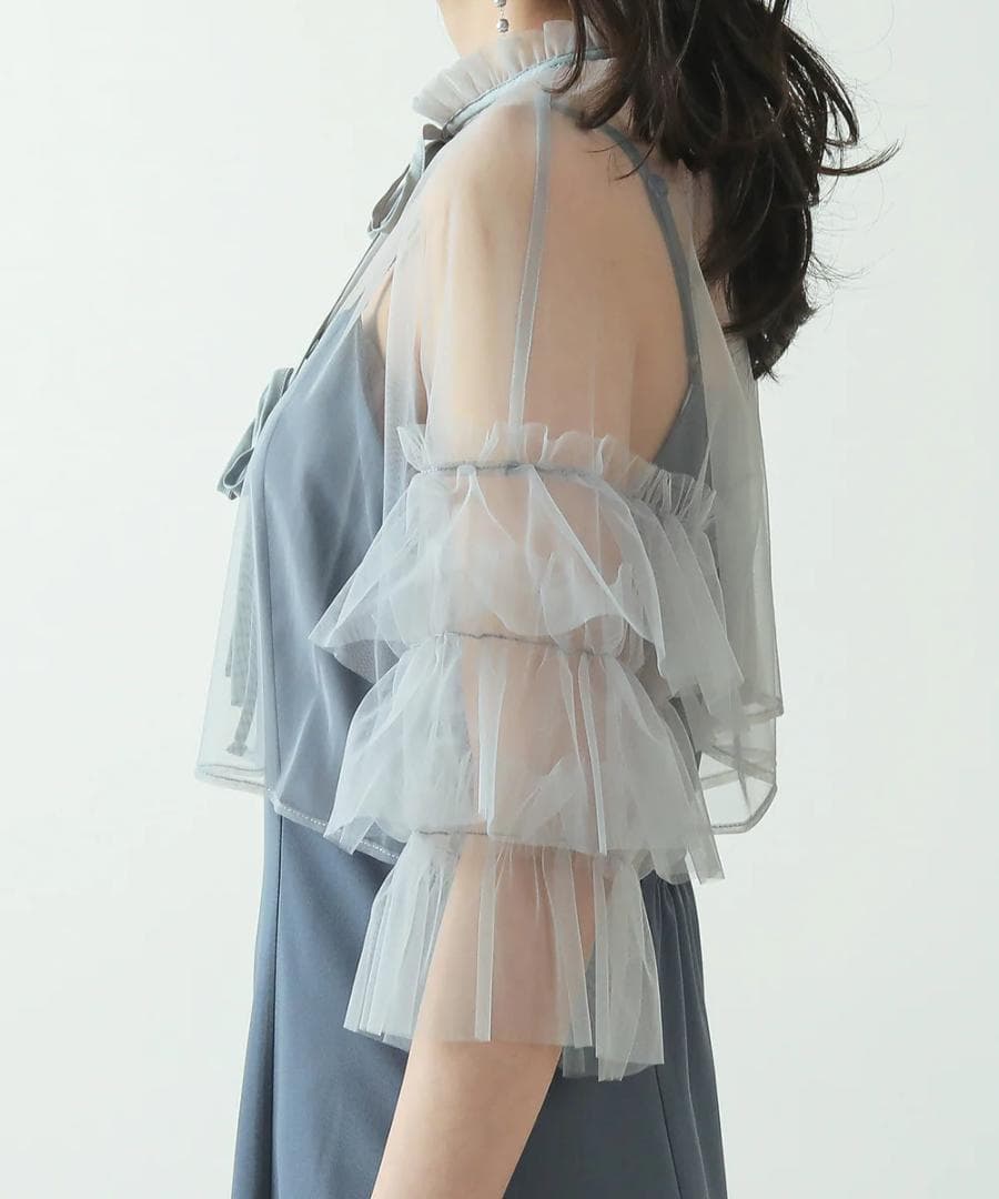 美品 カナ チュール ティアード ボレロ キャミワンピース L 大きい ゆったり